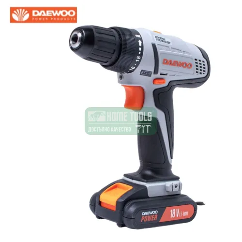 Акумулаторен винтоверт DAEWOO DALD180Q, 18 V, 1.5 Ah, 36 Nm, с батерия и зарядно.