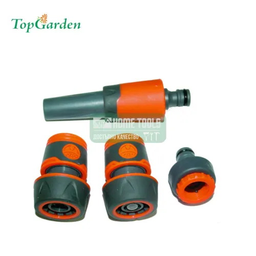 Комплект струйник с накрайници TopGarden Premium, 1/2", 3/4", 4 части