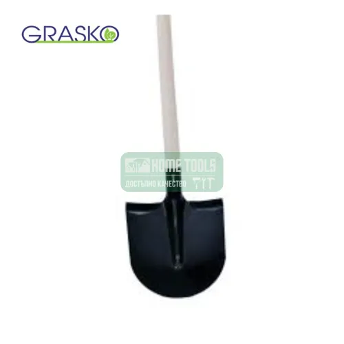 Полукръгла лопата с дръжка GRASKO GR01180, 330x215 мм