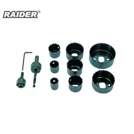 Комплект боркорони Raider, ø19-64 мм, 11 части Комплект боркорони Raider, ø19-64 мм, 11 части