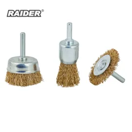 Четки за бормашина месинг Raider 3 броя комплект