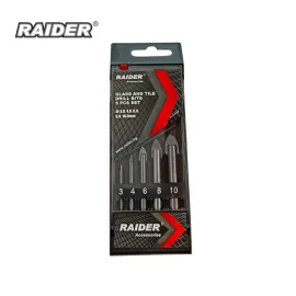 Свредла за стъкло 5 броя комплект Raider Ø3, 4, 6, 8 и 10 mm Свредла за стъкло 5 броя комплект Raider Ø3, 4, 6, 8 и 10 mm