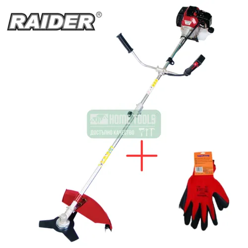 Бензинов тример Raider RD-GBC22, 1.5 kW, 25.5/44 см, с корда и нож + Квадратна корда Raider, 2.40 мм х 15 м