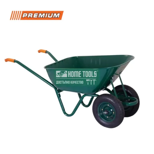 Количка с двойно надуваеми колела PREMIUM GREEN, 120 л, 250 кг