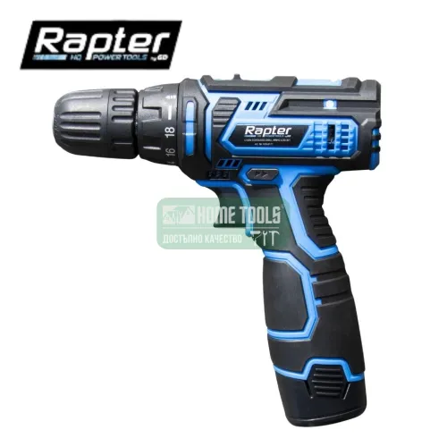 Акумулаторен винтоверт Rapter RRHQLCD-301, 12 V, 25 Nm, с батерия и зарядно