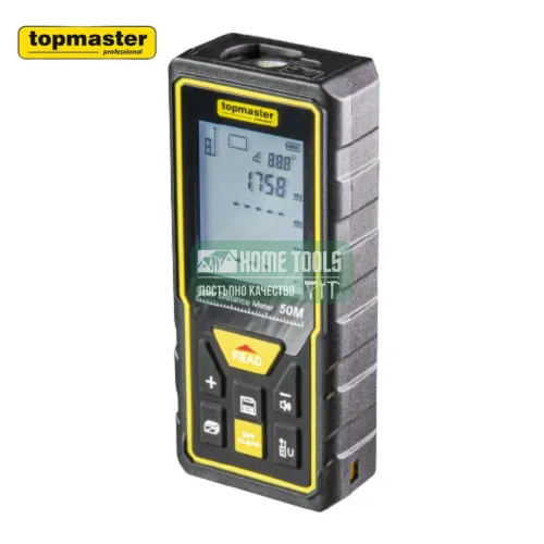 Лазерна ролетка TOPMASTER, 50 м, с батерии