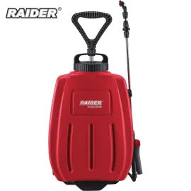 Акумулаторна пръскачка Raider RD-BKMD04, 12 V, 0.45 Mpa, 16 л, с количка, Li-ion батерия и USB зарядно Акумулаторна пръскачка Raider RD-BKMD04, 12 V, 0.45 Mpa, 16 л, с количка, Li-ion батерия и USB зарядно