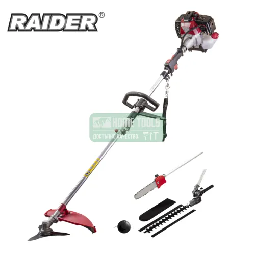 Бензинов тример RAIDER RD-GBC23, 4в1, 1.5 kW, 52 см³, с нож и корда, сгъваем + ПОДАРЪК Работни ръкавици TopStrong