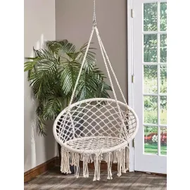 Висяща въжена люлка за релакс тип хамак бохо стил