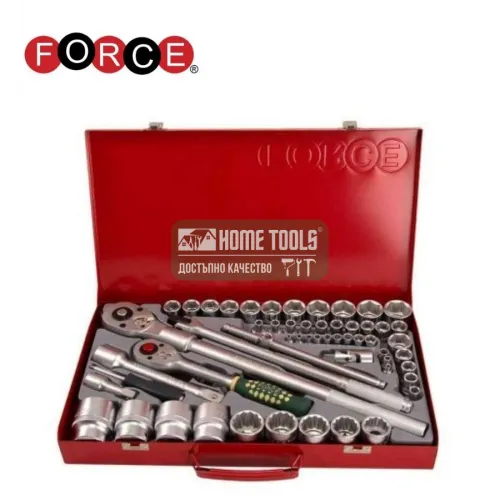 Гедоре комплект FORCE 4652, 1/4" - 1/2" - 3/4", 4-12 мм, 8-32 мм, 26-41 мм, 65 части