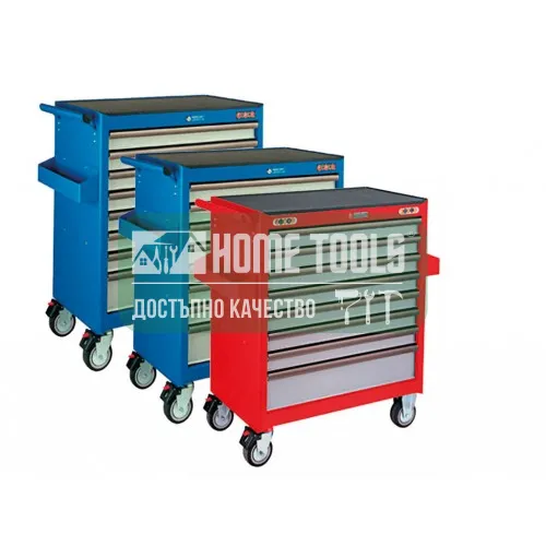 Инструментална количка Force Tools, 7 отделения, 286 инструмента , червена