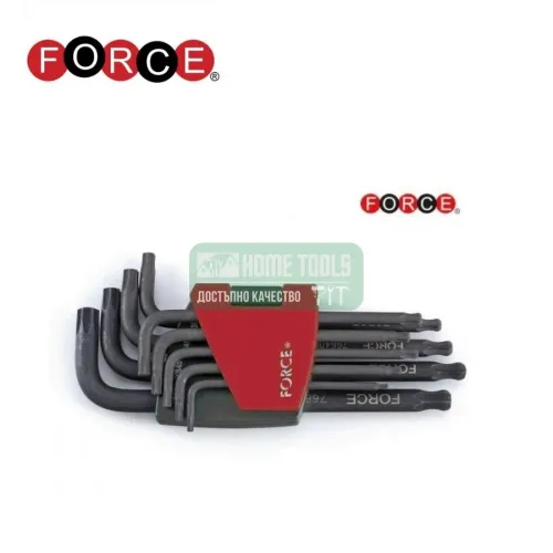 Шестограми Force tools TORX за работа под ъгъл К-кт /Т10-Т50/ 9 бр.