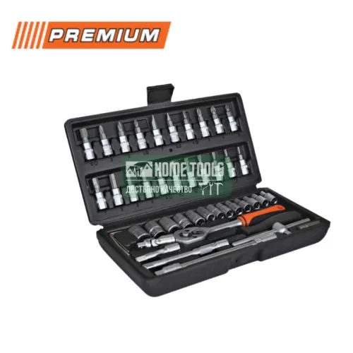 Комплект гедоре 1/4" 45 части Premium
