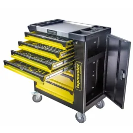 Количка с инструменти TOPMASTER, 7 чекмеджета, 182 броя инструменти