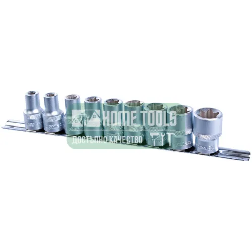 Комплект вложки Topmaster, E-Torx, 1/2", 9 бр.