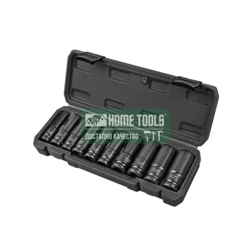 Ударни вложки, удължени Topmaster, 1/2" TMP, 10-24 мм, Cr-Mo, 10 бр.