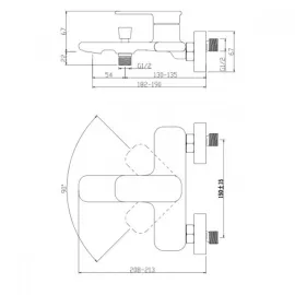 Едноръкохватков смесител за вана-душ Cascada Vita Едноръкохватков смесител за вана-душ Cascada Vita