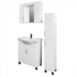 Мебел за баня с огледало LED осветление и плавно затваряне Кери