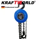 Немска Ръчна лебедка 2t с верига с лостов механизъм KraftWorld 3m въже