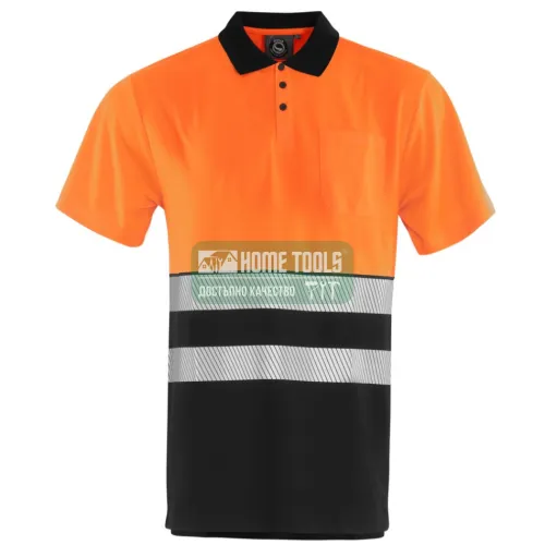 Сигнална тениска с яка PRISMA HV ORANGE/BLACK