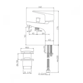 Едноръкохватков смесител за вана-душ Cascada Nara Едноръкохватков смесител за вана-душ Cascada Nara