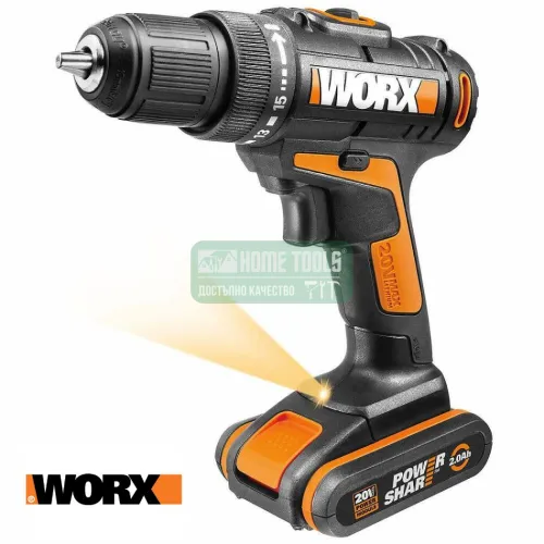 Акумулаторна бормашина WORX WX101.1, 20 V, 0-500/0-1450 rpm, 30 Nm Акумулаторна бормашина WORX WX101.1, 20 V, 0-500/0-1450 rpm, 30 Nm
