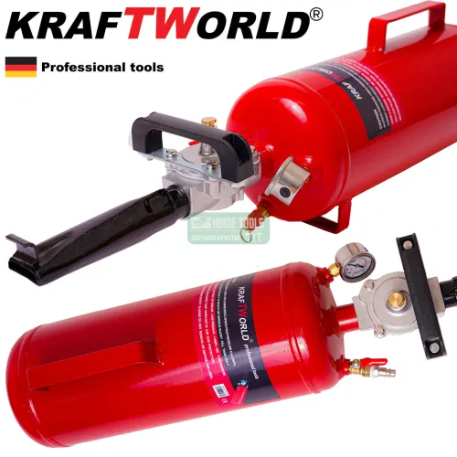 Немска Бутилка за шоково помпане на гуми 9л. KraftWorld компресор за напомпване на автомобилни гуми
