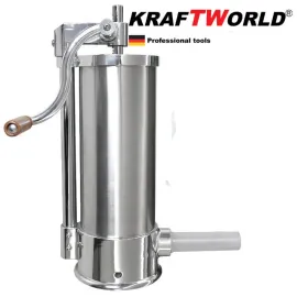 Машина за пълнене на колбаси от неръждаема стомана, вертикална, натоварване 4 кг, 3 фунии Пълначка за наденички