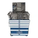 Количка с инструменти Scheppach TW1100, 7 чекеджета, 70 броя инструменти