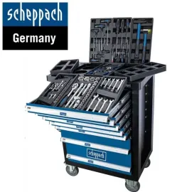 Количка с инструменти Scheppach TW1100, 7 чекеджета, 70 броя инструменти