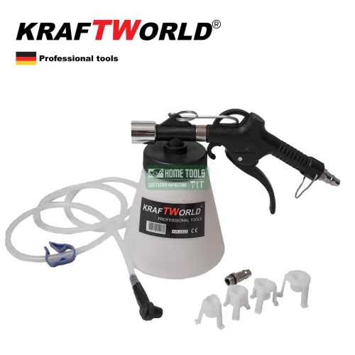 Немски Пневматичен комплект KraftWorld за смяна на спирачна течност и обезвъздушаване на спирачки и съединители