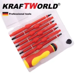 Изолирана Отвертка със сменяеми накрайници KraftWorld 9 части Изолирана Отвертка със сменяеми накрайници KraftWorld 9 части