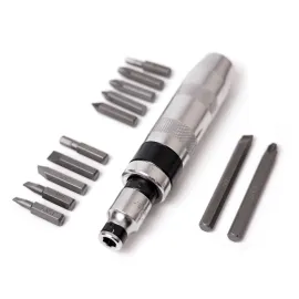 Немска Ударна Отвертка KraftWorld 14 части с 12 метални бита отвертка и адаптер в метална кутия