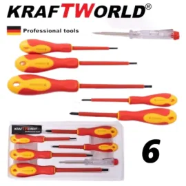 Комплект Немски Отвертки Електричарски KraftWorld 6бр Комплект Немски Отвертки Електричарски KraftWorld 6бр