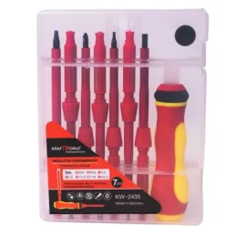 Изолирана Отвертка със сменяеми накрайници KraftWorld 9 части Изолирана Отвертка със сменяеми накрайници KraftWorld 9 части