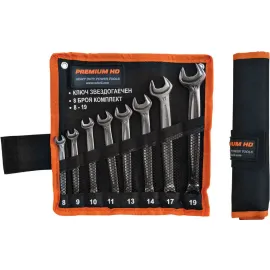 Комплект завездогаечни ключове Premium HD, 8-19 мм, 8 бр Комплект завездогаечни ключове Premium HD, 8-19 мм, 8 бр