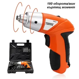 Акумулаторна отвертка, с куфар и 45 части, KraftWorld Акумулаторна отвертка, с куфар и 45 части, KraftWorld