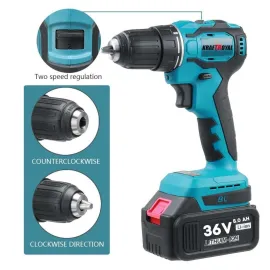 Комплект акумулаторни перфоратор, ъглошлайф 125мм, гайковерт и винтоверт с 3 батерии 38V, 10aH, KraftWorld  Комплект акумулаторни перфоратор, ъглошлайф 125мм, гайковерт и винтоверт с 3 батерии 38V, 10aH, KraftWorld