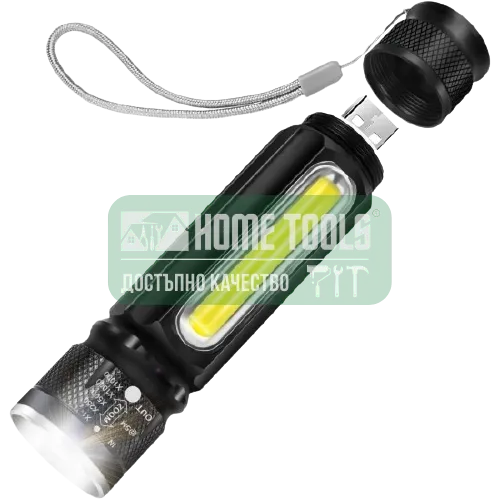 Мощен акумулаторен фенер, USB зареждане Мощен акумулаторен фенер, USB зареждане