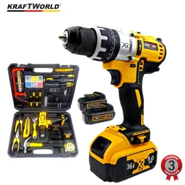 Акумулаторен Ударен Винтоверт 36V,8Ah с 2 батерии KRAFTWORLD XR PRO