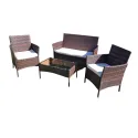 Ратанов Комплект Градински Мебели "Макси" – 4 Части с Водоустойчиви Възглавници