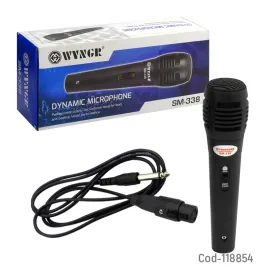 Микрофон SM-338, динамичен, в комплект с кабел, черен Микрофон SM-338, динамичен, в комплект с кабел, черен