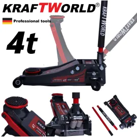 Немски нископрофилен крик KraftWorld 4 тона с две помпи 
