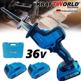 Немски Акумулаторен Саблен трион KraftWorld 36v Безчетков с 2бр батерии 