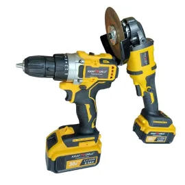 Немски Акумулаторни Ударен Винтоверт и Безчетков Ъглошлайф KraftWorld 36V,8Ah