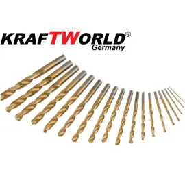 Немски бургии 19 бр KraftWorld свредла за метал с титаново покритие