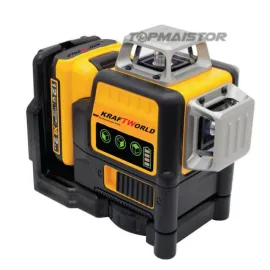 Немски 3D лазерен нивелир с 14 линии KraftWorld , жълт цвят