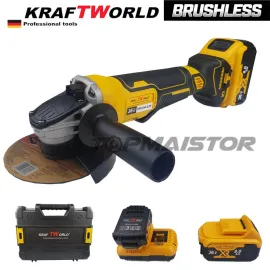 Немски Акумулаторен Безчетков Ъглошлайф KraftWorld 36V + 2 Батерии и Зарядно с Куфар