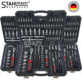 НОВ УСИЛЕН МОДЕЛ Немски куфар с инструменти 172ч Stahl Mayer Гедоре с 3бр тресчотка 