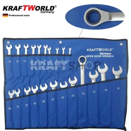 ПЪЛЕН КОМПЛЕКТ Немски Тресчотни ключове 22ч KraftWorld 6-32мм